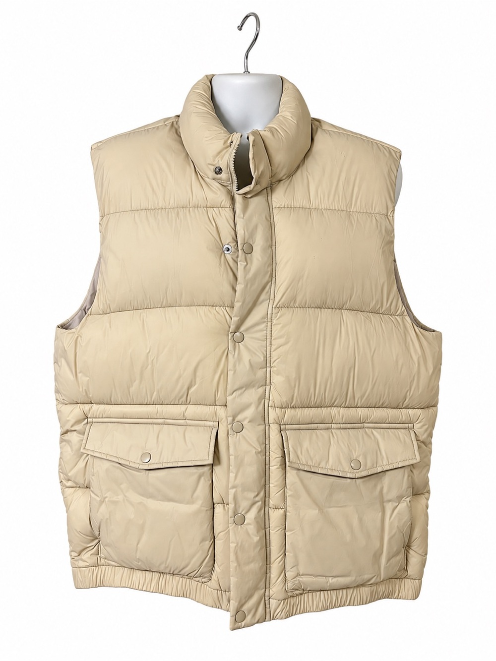 GAP Men's Beige Puffer Vest - Sleeveless Down Jacket